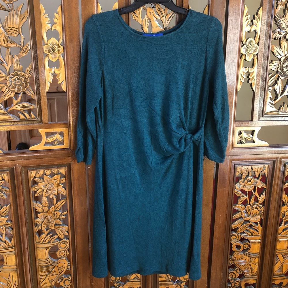 Apt. 9 Forrest Green Knot Detail Long-Sleeve Dress
